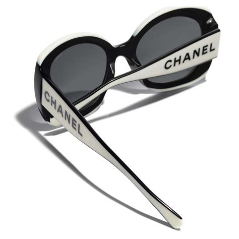 chanel black white sunglasses.